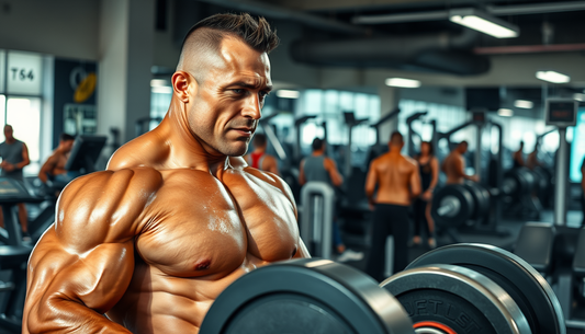 Male bodybuilder working out at the gym - Allrj