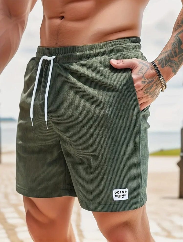 ALLRJ 2XL / Army Green / 1PC Corduroy Lace-up Shorts