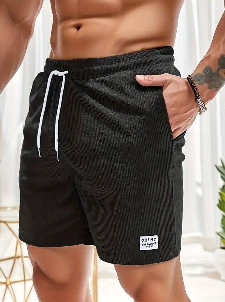 ALLRJ 2XL / Black / 1PC Corduroy Lace-up Shorts