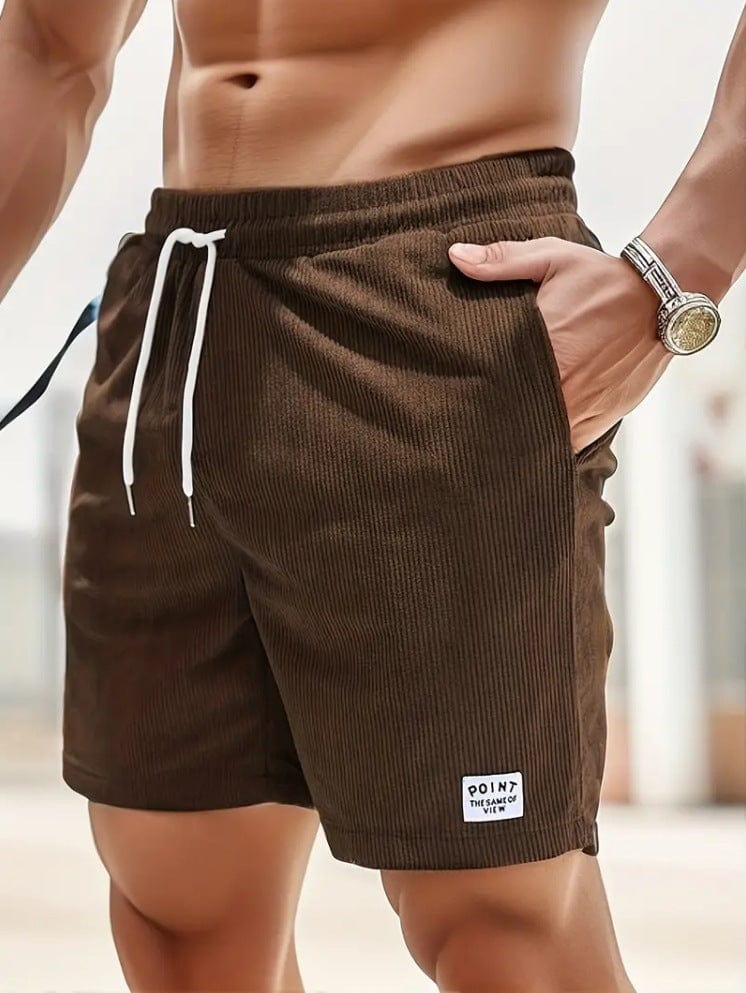 ALLRJ 2XL / Brown / 1PC Corduroy Lace-up Shorts