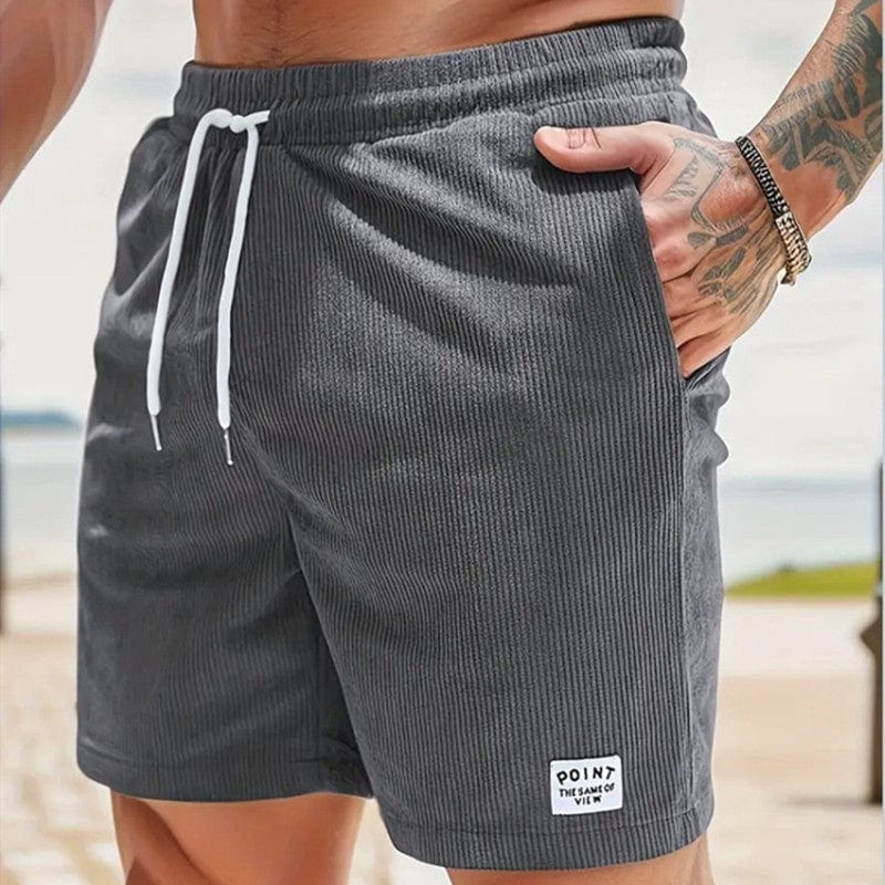 ALLRJ 2XL / Dark Gray / 1PC Corduroy Lace-up Shorts