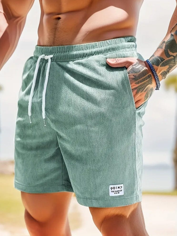 ALLRJ 2XL / Green / 1PC Corduroy Lace-up Shorts