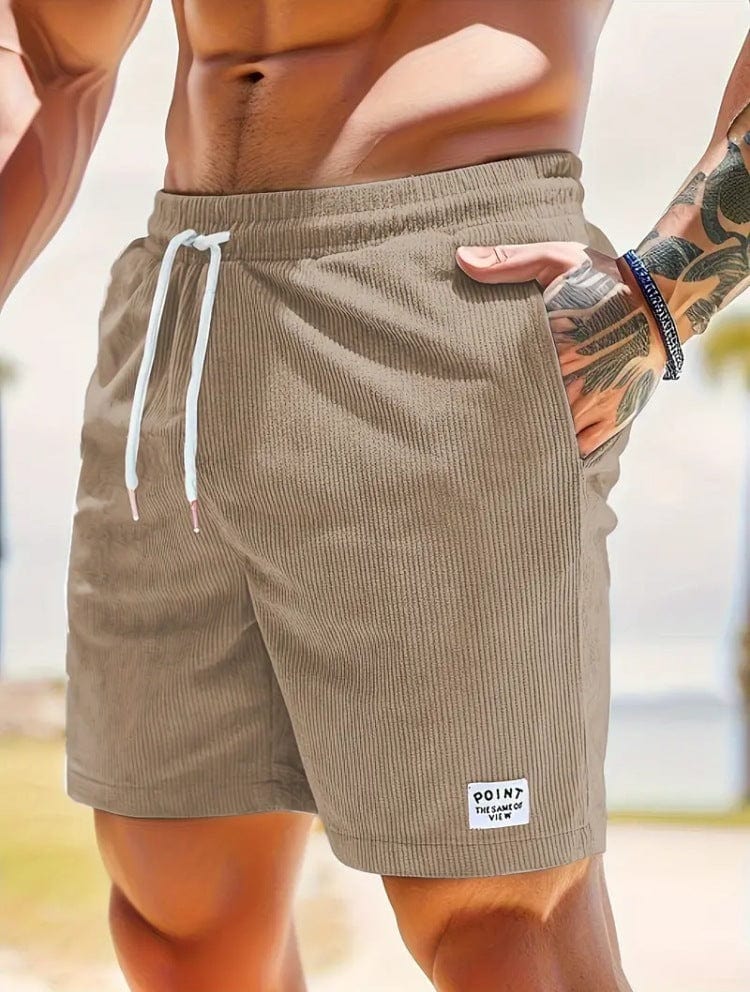 ALLRJ 2XL / Khaki / 1PC Corduroy Lace-up Shorts