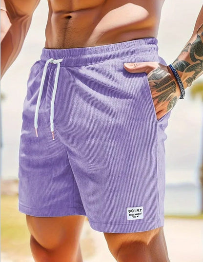 ALLRJ 2XL / Purple / 1PC Corduroy Lace-up Shorts