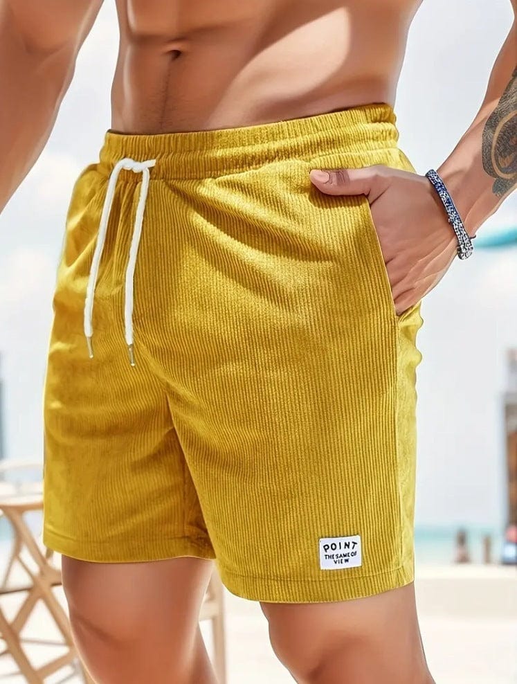 ALLRJ 2XL / Yellow / 1PC Corduroy Lace-up Shorts