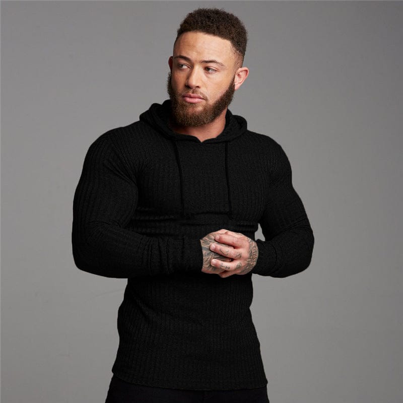 ALLRJ Black / L Terry hooded long sleeve