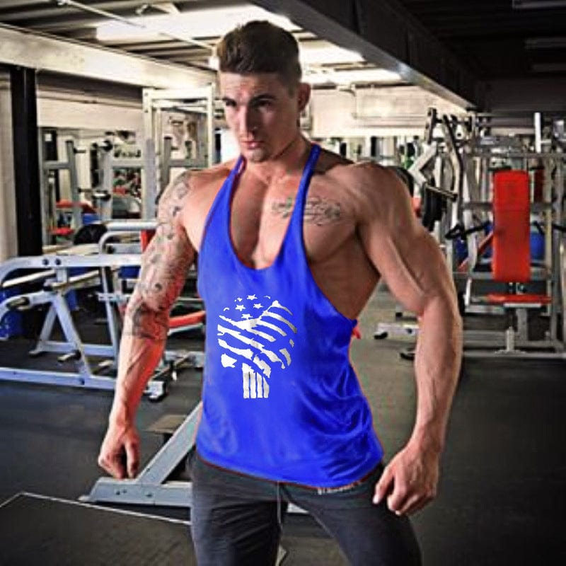 ALLRJ Blue white / L Allrj Muscle Men's Tank top