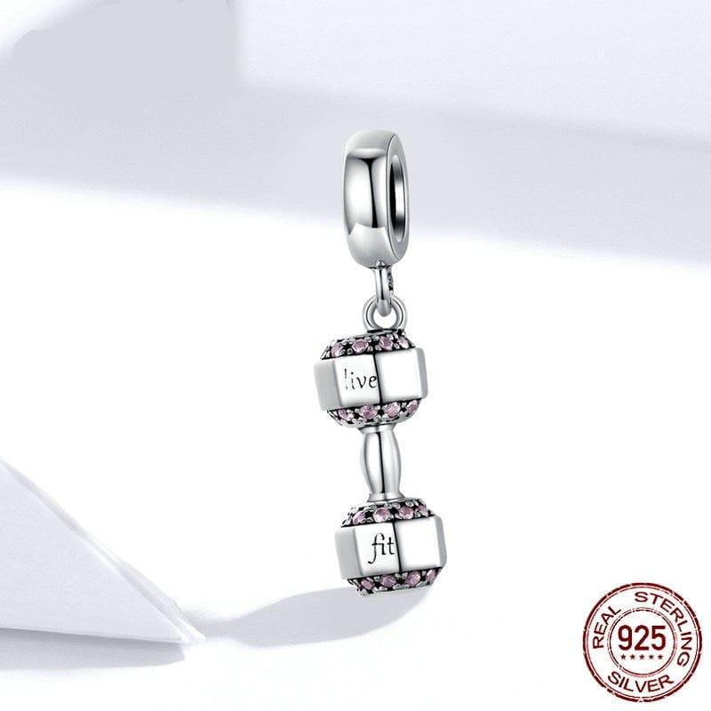 Allrj Women's 925 Sterling Silver Dumbbell Charm - ALLRJ