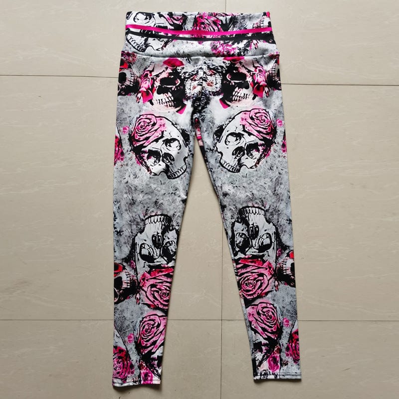 ALLRJ leggings 1505Rose Skull / 2XL Jacquard Wild Skull legging