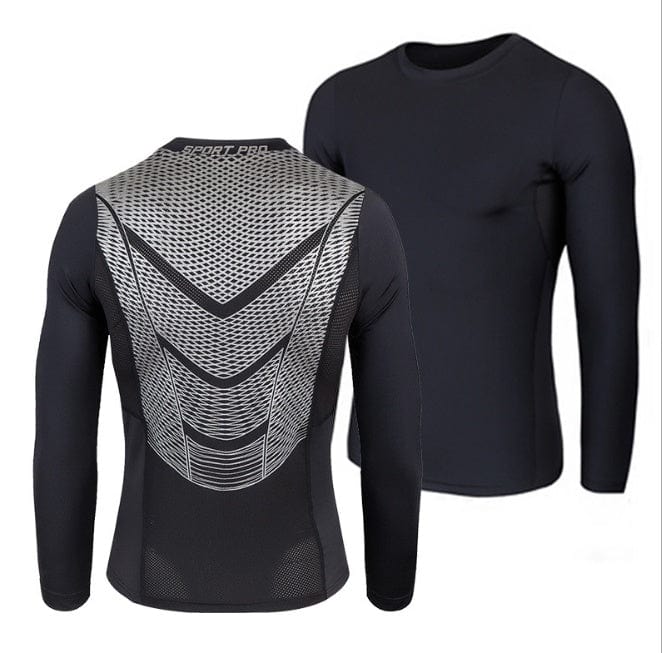 ALLRJ Men's compression set Grey / M / Shirt Training essential set