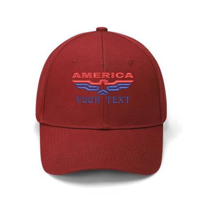 Allrj Red Allrj Four Sided Embroidable Baseball Cap