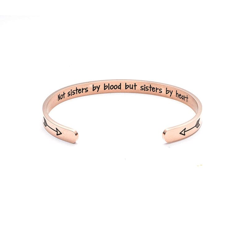 ALLRJ Rose lettering Stainless Steel Bracelet Sister Good Sister Lettering Bracelet