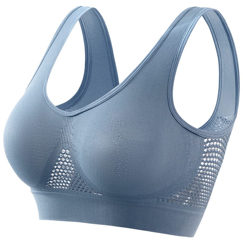 ALLRJ Sports bra Blue With Chest Pad / 2XL Push-up Workout Bra