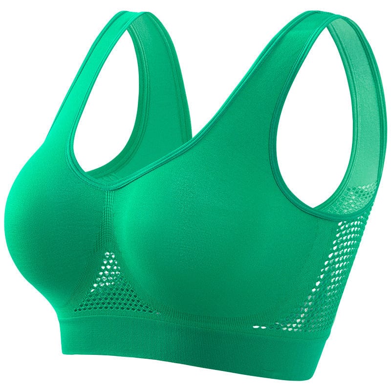 ALLRJ Sports bra Emerald Green With Chest Pad / 2XL Push-up Workout Bra