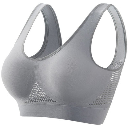 ALLRJ Sports bra Gray With Chest Pad / 2XL Push-up Workout Bra