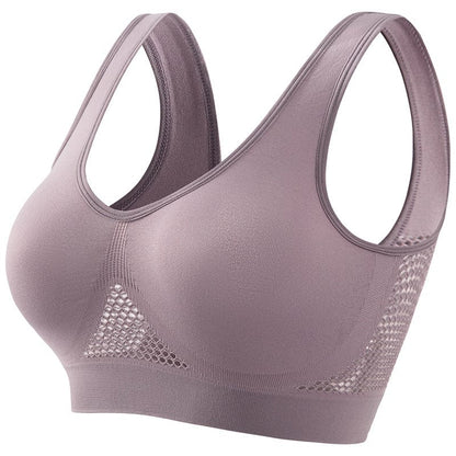 ALLRJ Sports bra Purple Gray With Chest Pad / 2XL Push-up Workout Bra