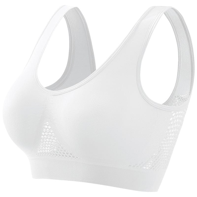 ALLRJ Sports bra White With Chest Pad / 2XL Push-up Workout Bra