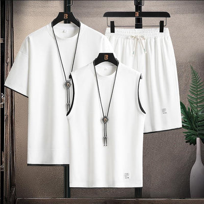 ALLRJ Two piece set White / 2XL Men's Summer Three Piece Set