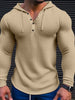 Allrj Waffle Cotton Casual Long Sleeved Shirt - ALLRJ