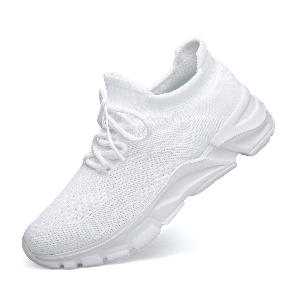 ALLRJ White / 35 Summer Flyknit Breathable Shoes Lightweight Soft Sole Shoes For The Old Mesh