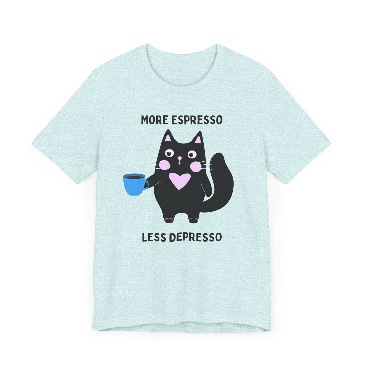 Printify T-Shirt Allrj More Espresso Less Depresso Funny Tee