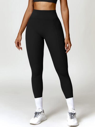 Trendsi High waist butt lift leggings Ruched Pocketed High Waist Active Leggings