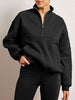 Half-Zip Long Sleeve Sweatshirt - ALLRJ