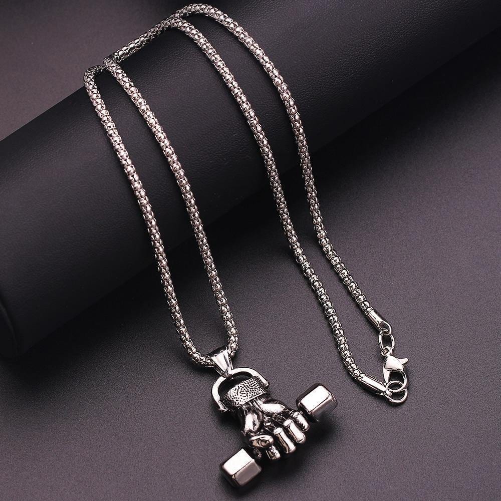 Hand of Zeus Dumbbell necklace - ALLRJ