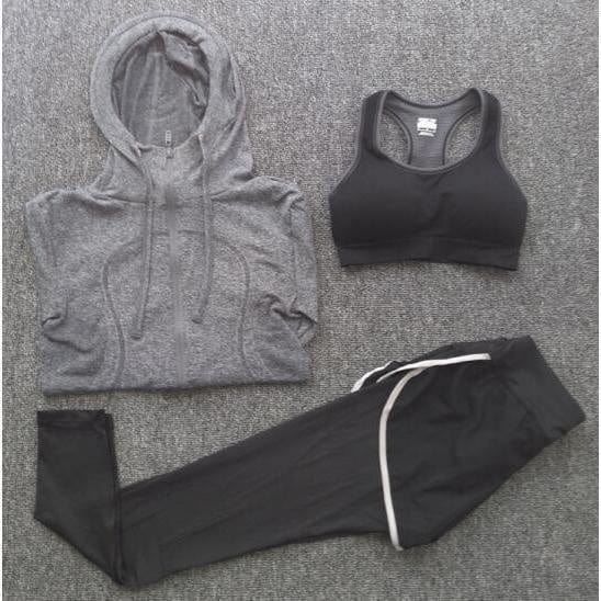 Womens Pro workout set grey sets 2