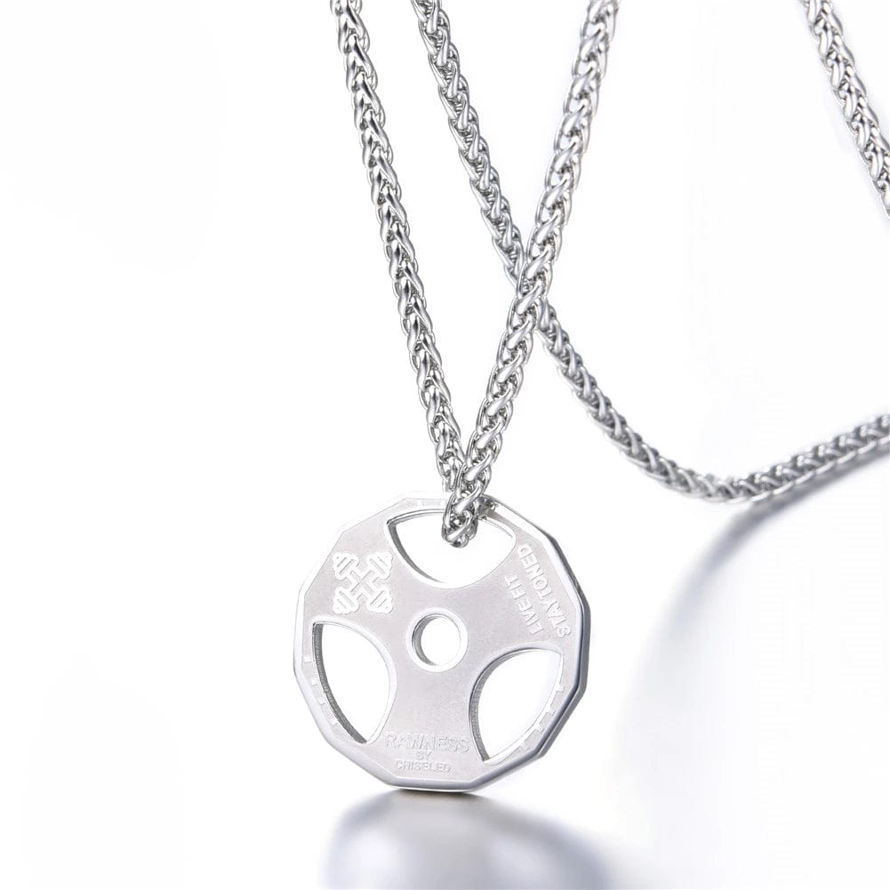 Allrj stainless steel weight plate necklace - ALLRJ