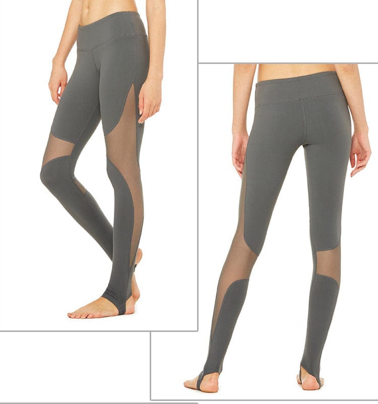 Net yarn splicing yoga pants - ALLRJ