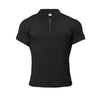 Men's thiery muscle polo Black zipper