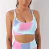 Tie Dye Double Strap Fitness Shockproof Sports Bra - ALLRJ